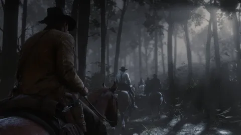 Quiet ride through the woods