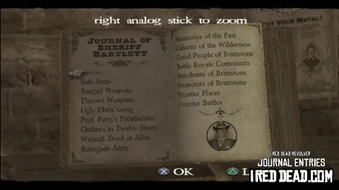 Red Dead Revolver Journal Entry 1 - Index