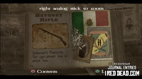 Red Dead Revolver Journal Entry 27 - Bayonet Rifle