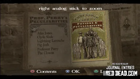 Red Dead Revolver Journal Entry 46 - Prof. Perry's Peculiarities Index