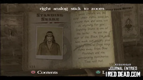 Red Dead Revolver Journal Entry 68 - Standing Snake