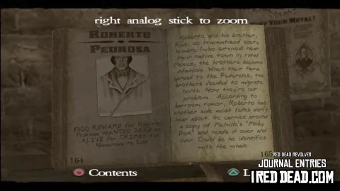 Red Dead Revolver Journal Entry 83 - Roberto Pedrosa