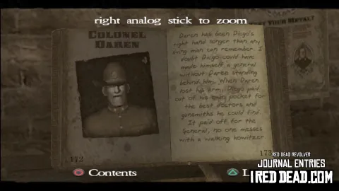 Red Dead Revolver Journal Entry 87 - Colonel Daren