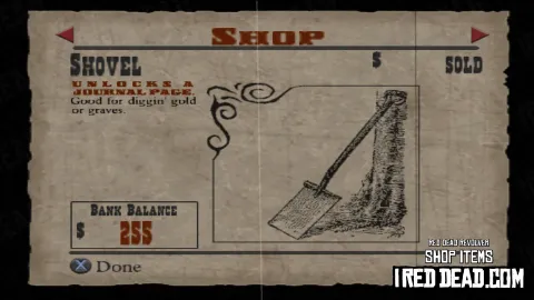 Red Dead Revolver Shop Item Shovel