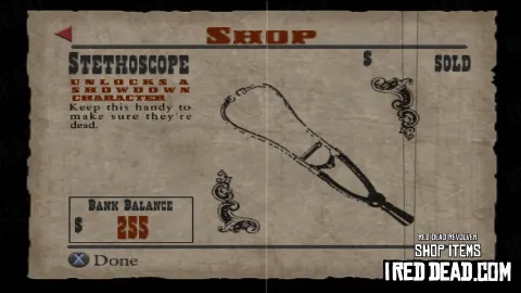 Red Dead Revolver Shop Item Stethoscope