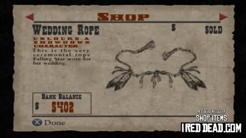 Red Dead Revolver Shop Item Wedding Rope