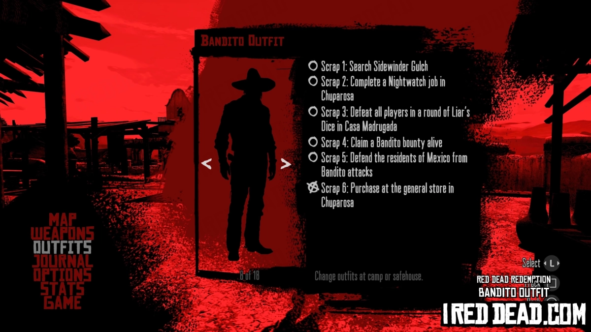 Red Dead Redemption Bandito Outfit Criteria