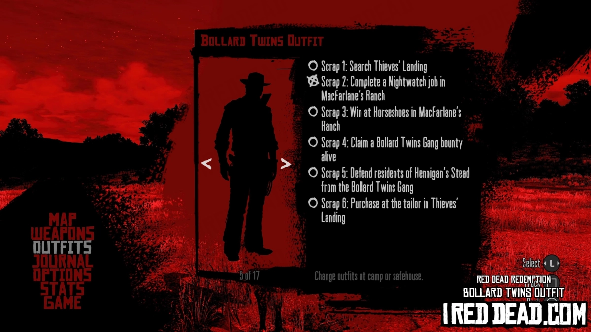 Red Dead Redemption Bollard Twins Outfit Criteria