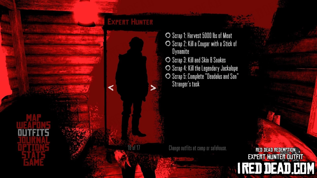 Red Dead Redemption Expert Hunter Outfit Critera