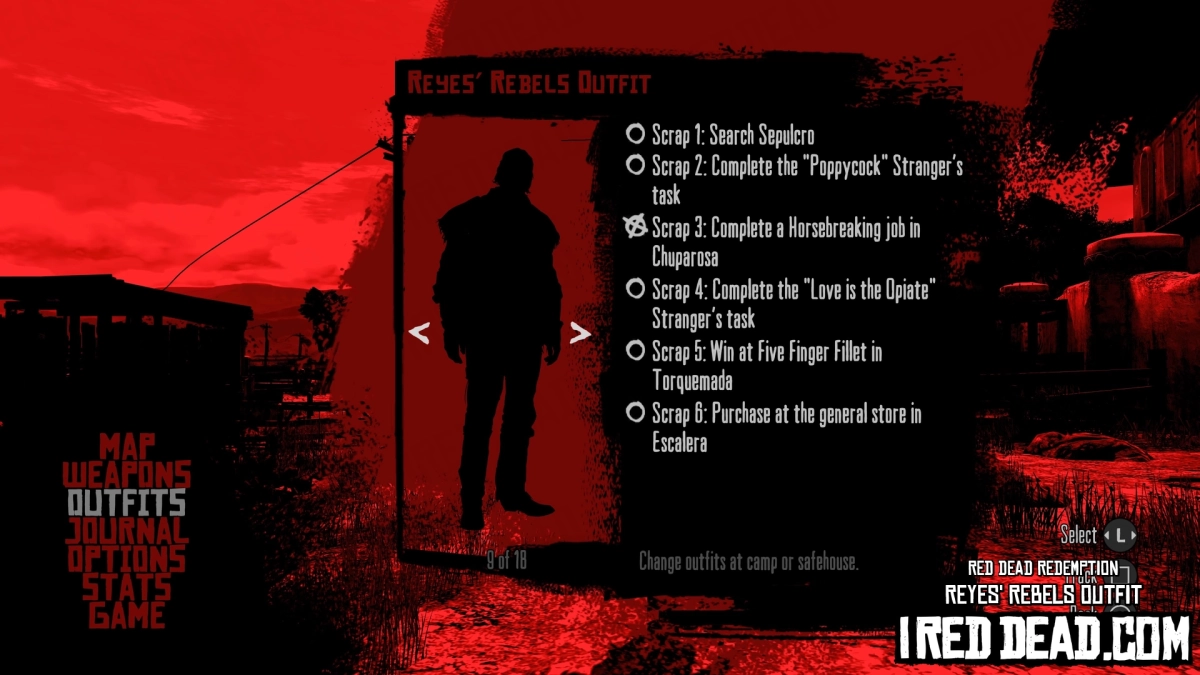 Red Dead Redemption Reyes Rebels Outfit Criteria