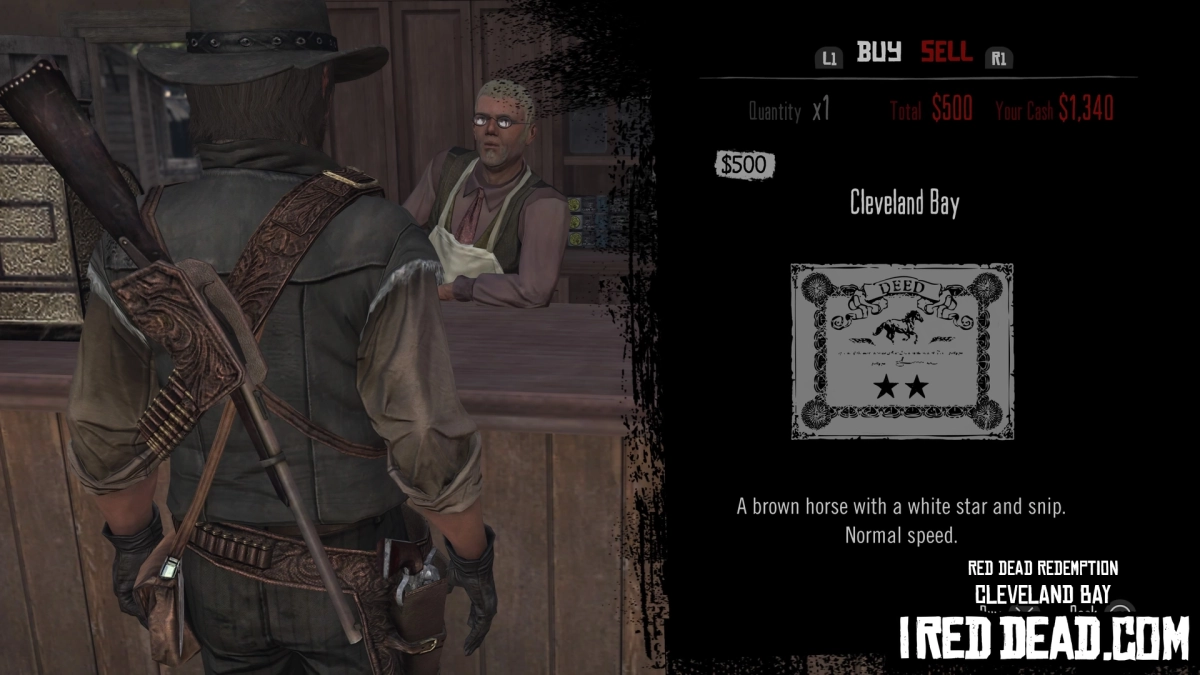 Red Dead Redemption Shop Item Cleveland Bay