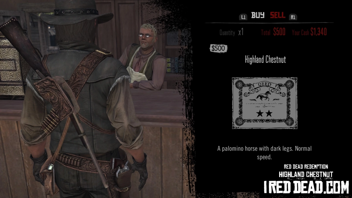Red Dead Redemption Shop Item Highland Chestnut