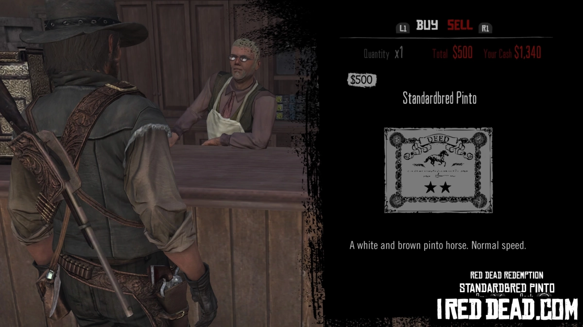 Red Dead Redemption Shop Item Standardbred Pinto