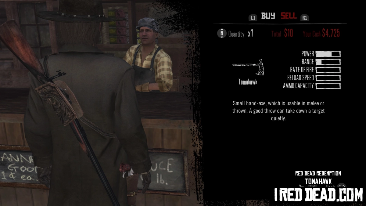Red Dead Redemption Shop Item Tomahawk