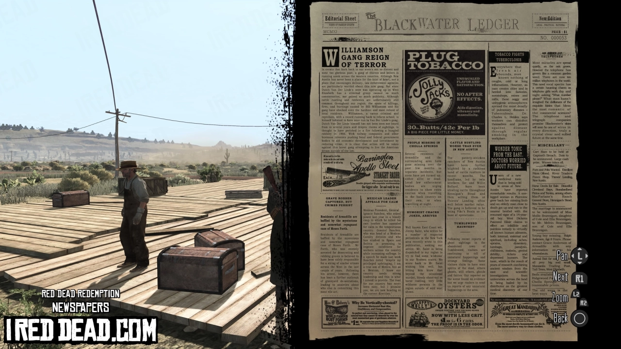 Red Dead Redemption Newspapers Blackwater Ledger No 53