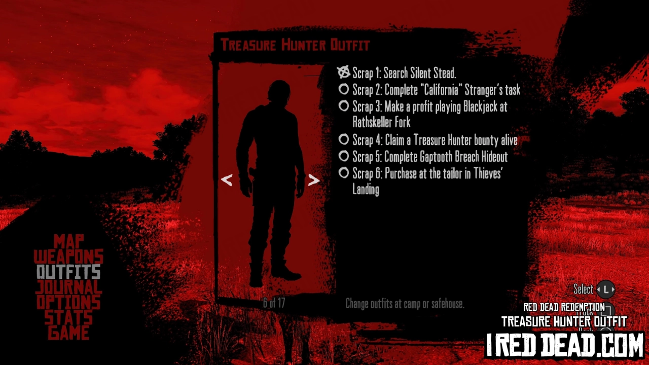 Red Dead Redemption Treasure Hunter Outfit Criteria