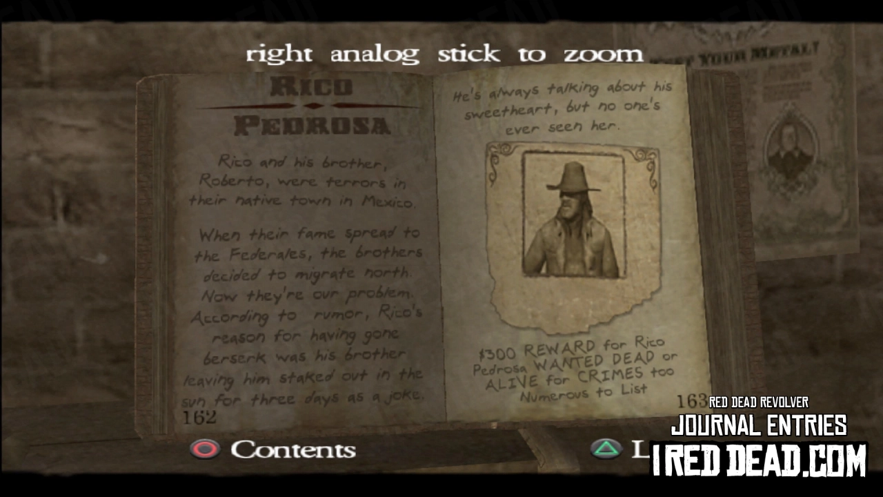 Red Dead Revolver Journal Entry 82 - Rico Pedrosa