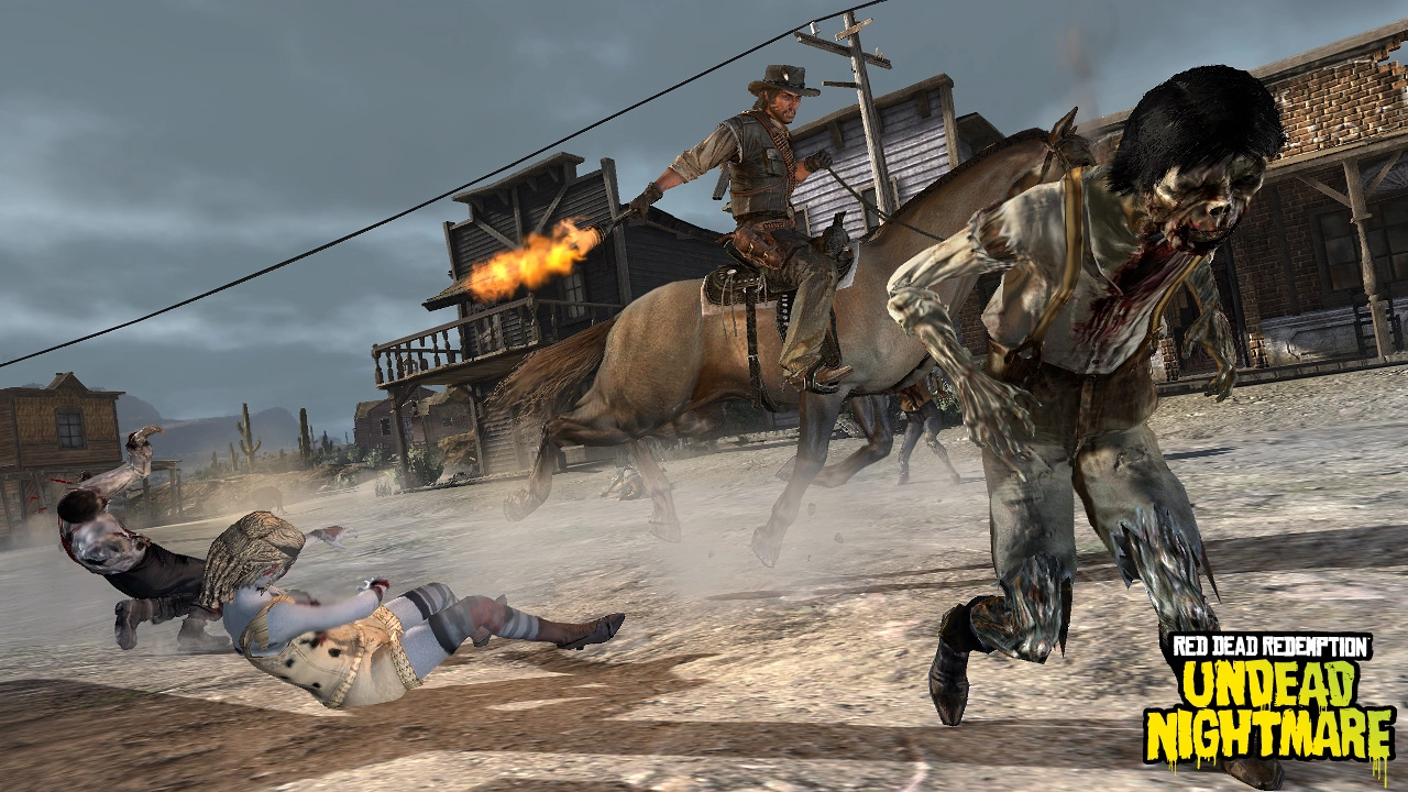 Sweeping down the main street on horseback
