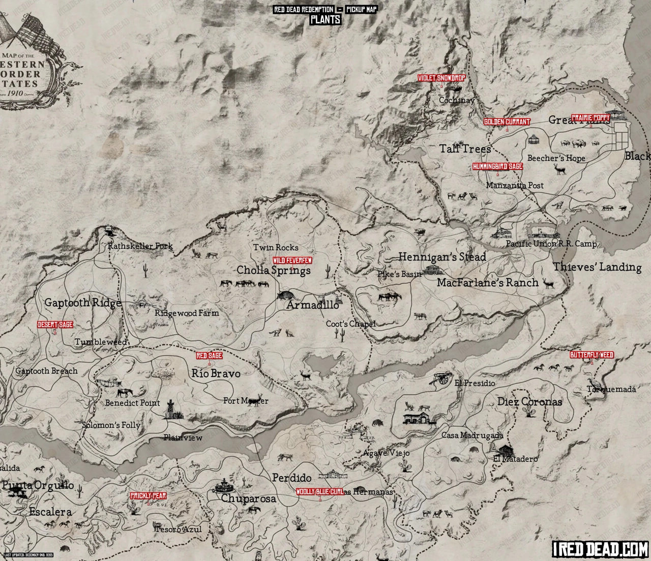Red Dead Redemption Plants Map