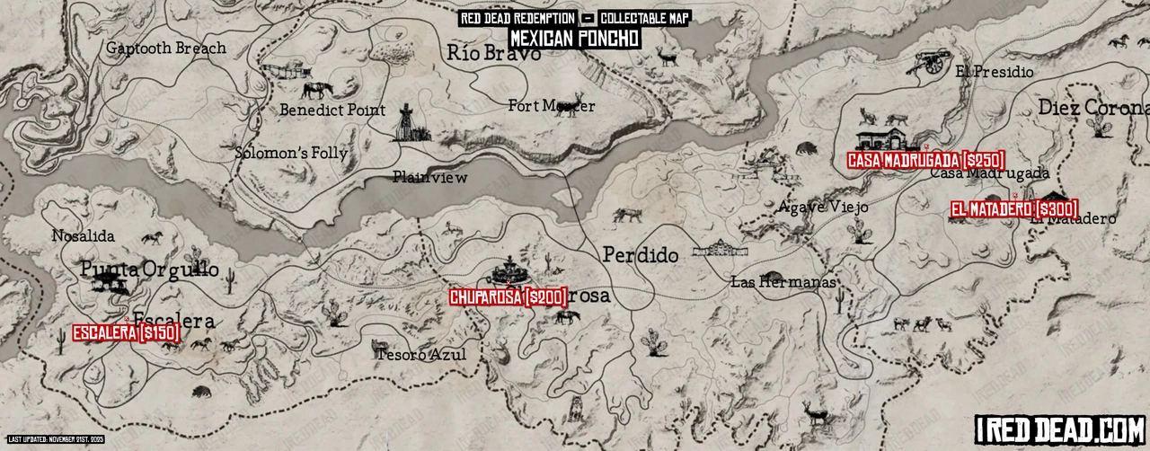 Red Dead Redemption Mexican Poncho Map