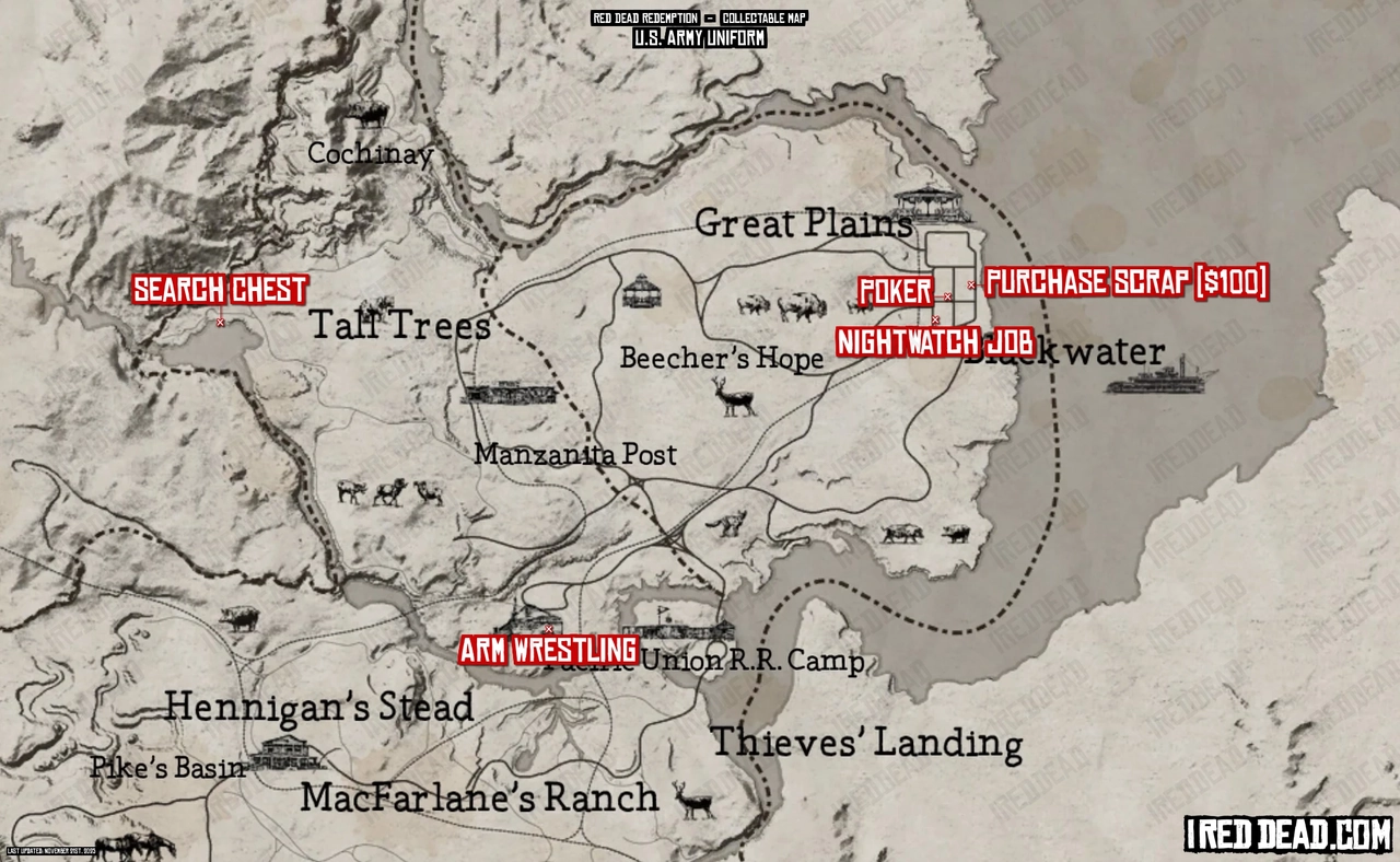 Red Dead Redemption U.S. Army Uniform Map