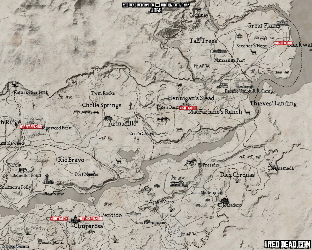 Red Dead Redemption Jobs Map
