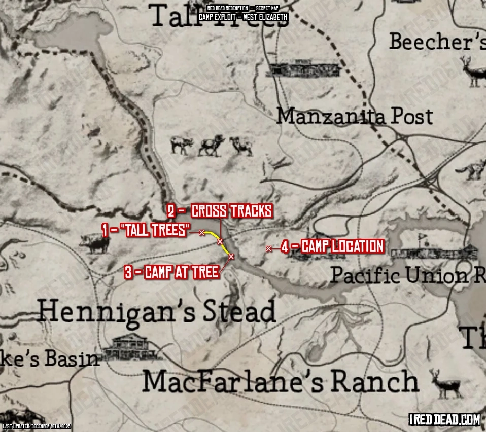 Red Dead Redemption Camp Exploit - West Elizabeth Map