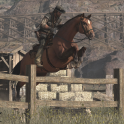 Hopping a fence on horseback